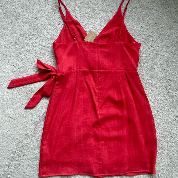 Vestique Red Wrap Dress - Picture 2 of 5